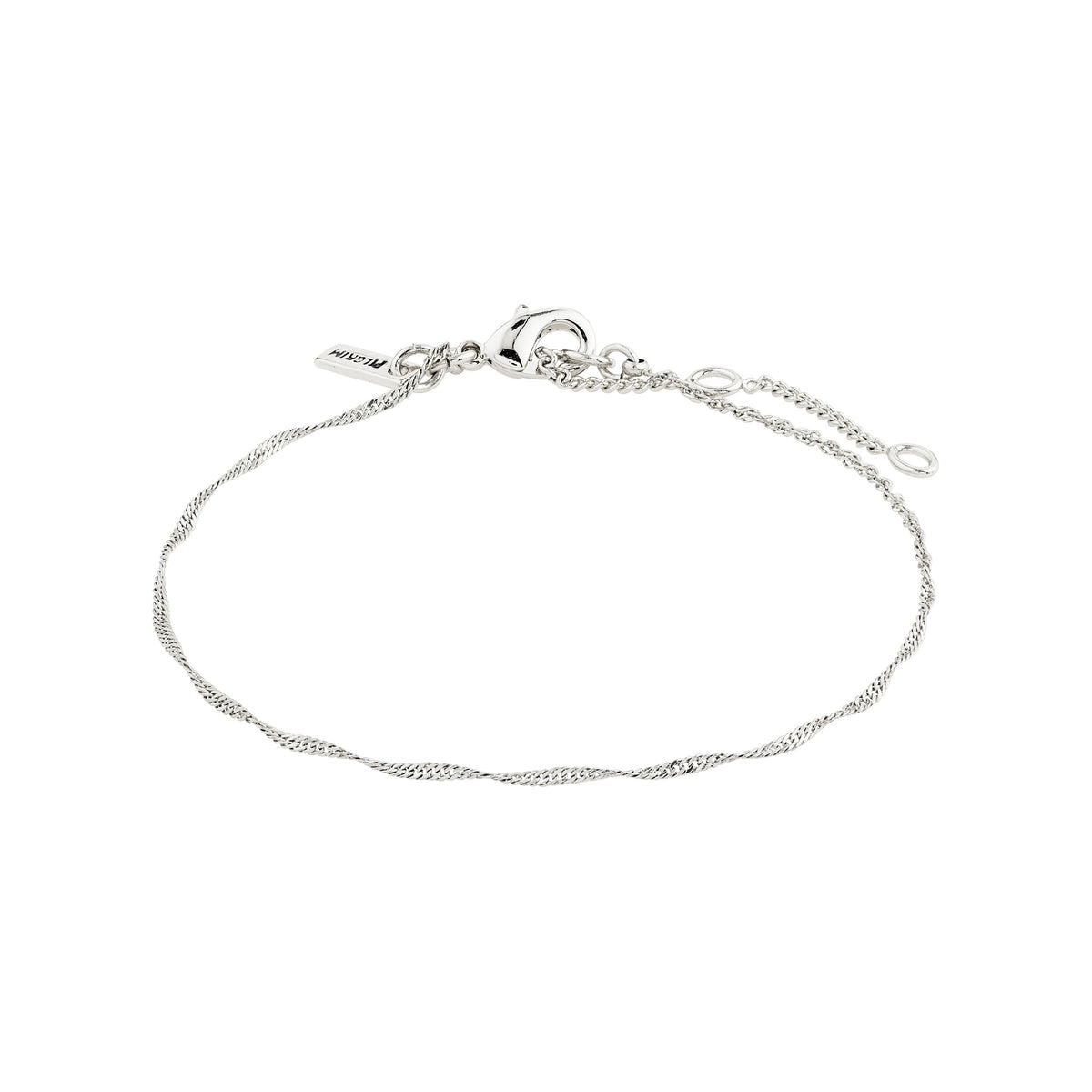 PERI twirl bracelet silver-plated, featuring a detailed dense chain and clasp, perfect for daily wear and adding a feminine touch to your collection.