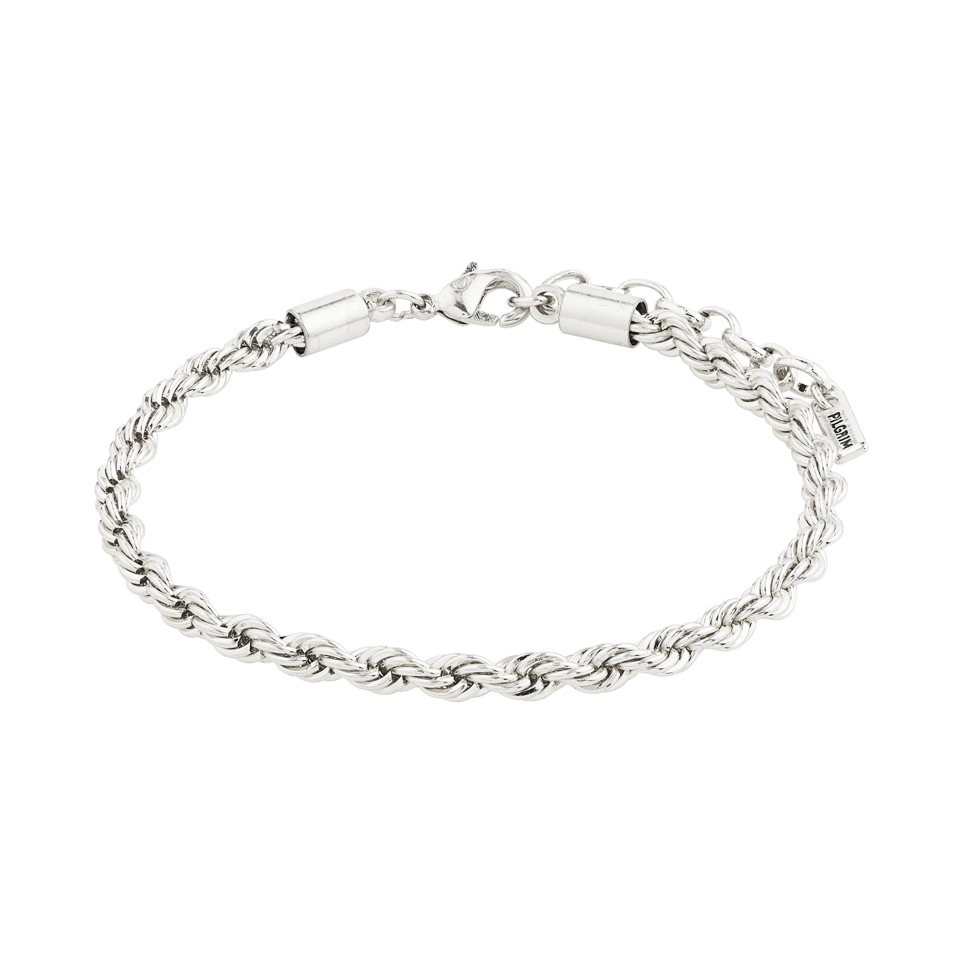 Silver-plated PAM robe chain bracelet with clasp, a timeless yet trendy fashion accessory, perfect for versatile styling.