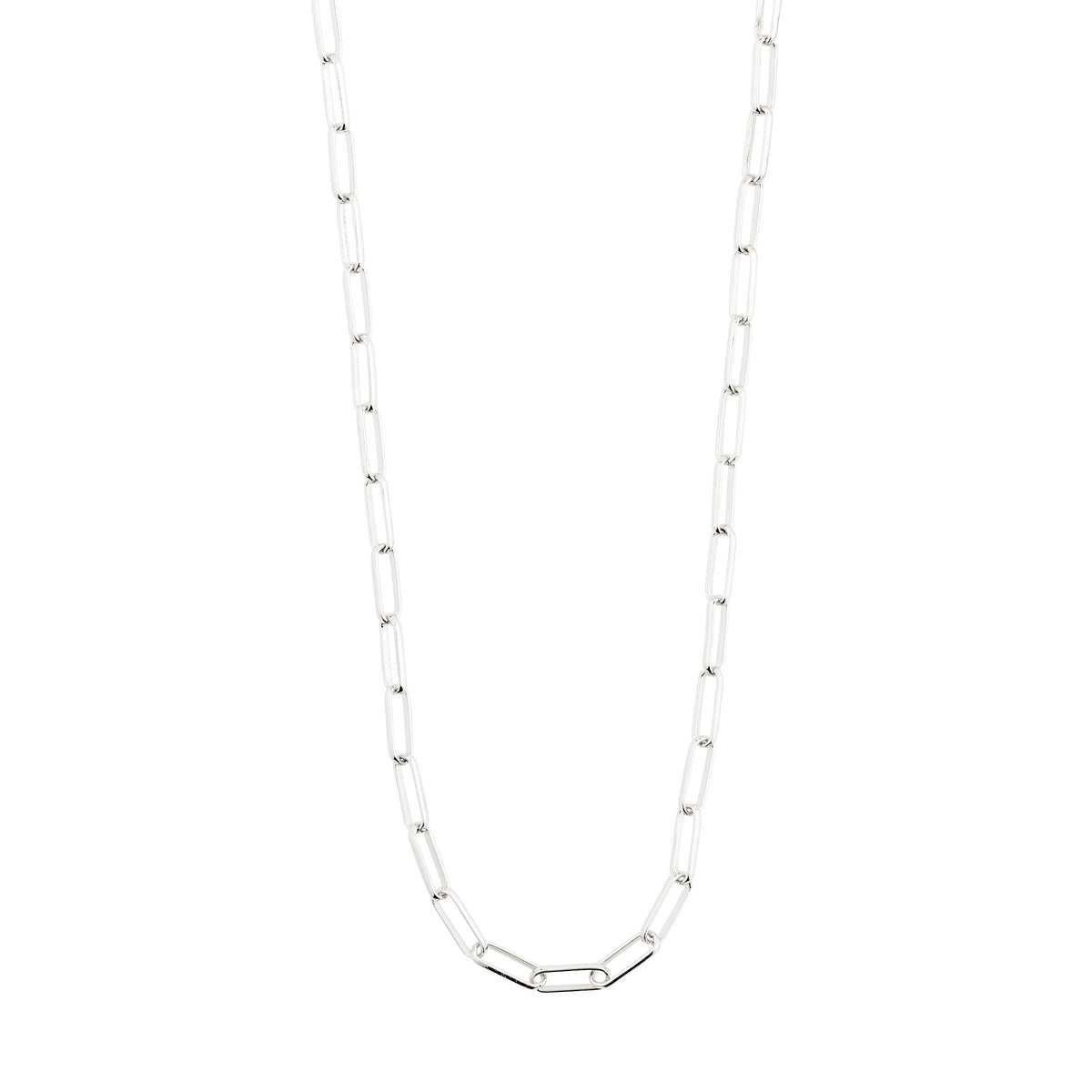 RONJA necklace silver-plated, featuring rectangular links for a modern look, ideal for layering. Measures 40 + 9 cm.