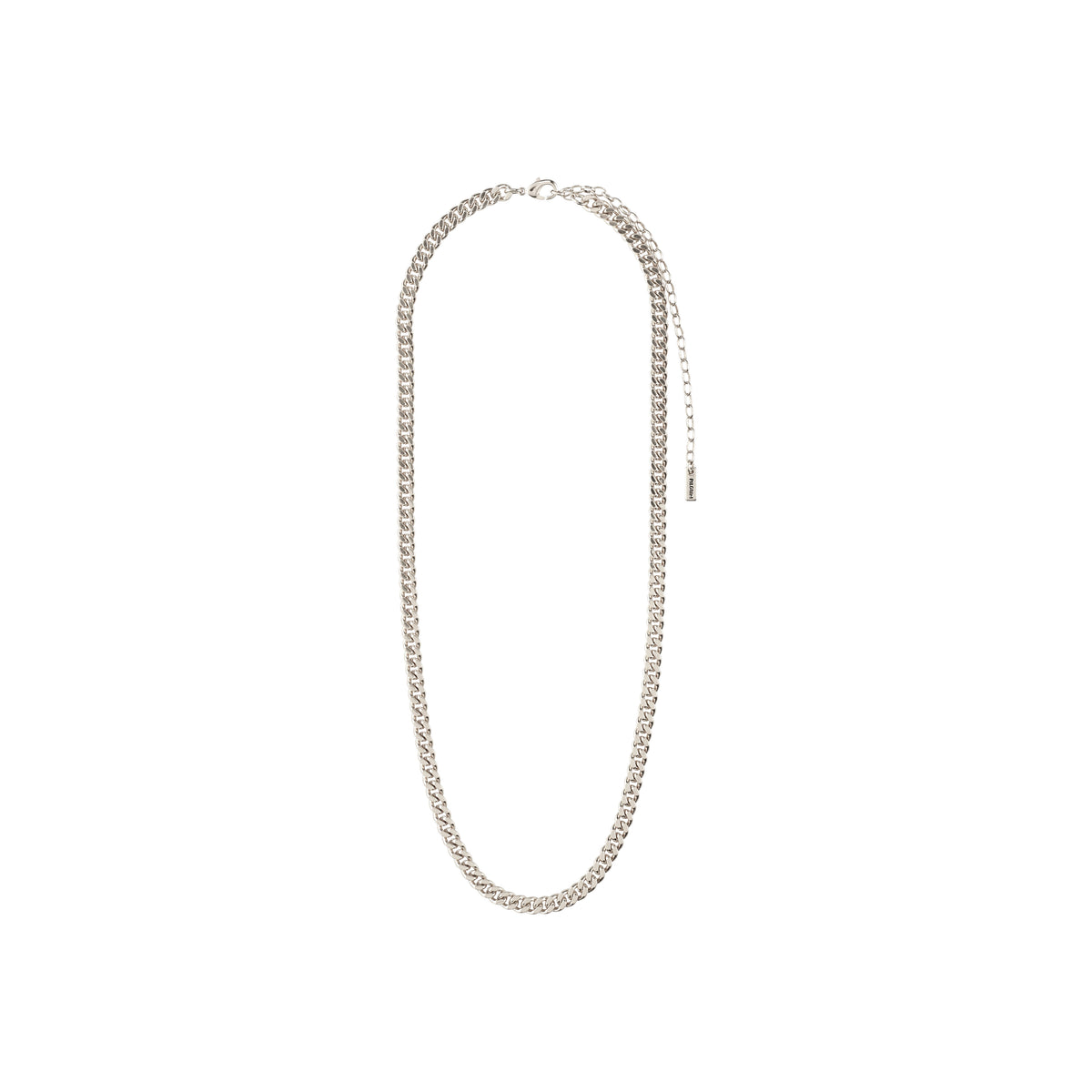 FUCHSIA curb chain necklace, silver-plated, from Pilgrim's Classic collection, featuring a 40 + 9 cm adjustable silver chain for a trendy, timeless look.