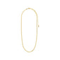 JOANNA flat snake chain necklace, gold-plated, displayed on a white background, showcasing its sleek, timeless design for versatile, high-class styling. Measures 40 + 9 cm.