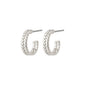 JOANNA snake chain hoop earrings, silver-plated, featuring a shiny, urban-inspired design with Nordic aesthetics, perfect for a minimalist style.