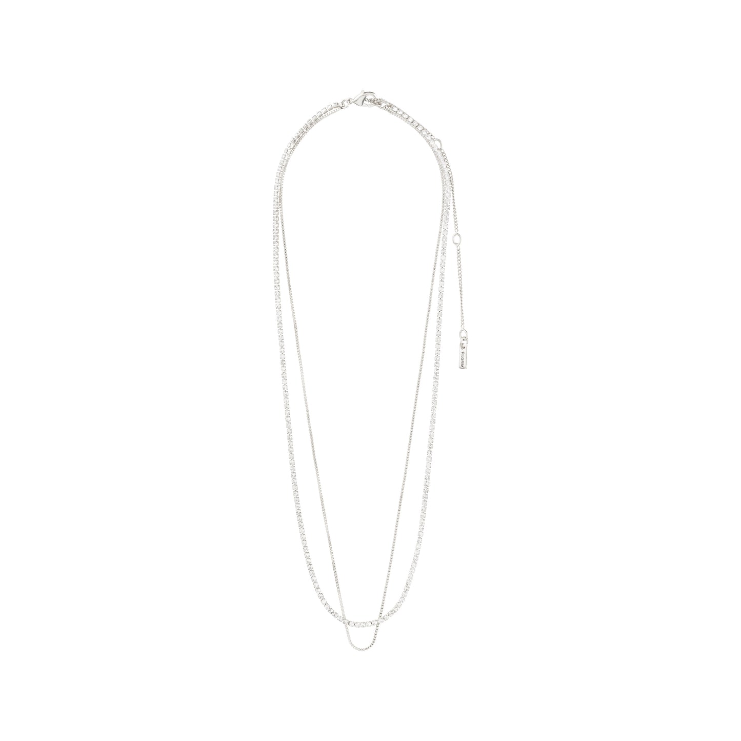MILLE crystal necklace 2-in-1 silver-plated