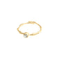 LULU crystal stack ring, gold-plated, features a wavy design and a central Preciosa crystal, showcasing Pilgrim's handcrafted, stylish Danish jewellery craftsmanship.
