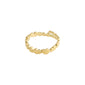 LULU stack ring gold-plated with asymmetrical, organic shapes, reminiscent of hearts or stones, designed for stacking and personalization. Made from 99% recycled materials.