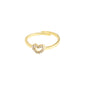 LULU recycled crystal heart stack ring gold-plated