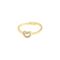 Gold-plated LULU crystal heart stack ring from Pilgrim, featuring a heart-shaped design with diamond accents, perfect for layering and adding romantic sparkle.