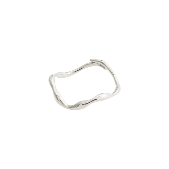 LULU recycled organic shaped stack ring silver-plated