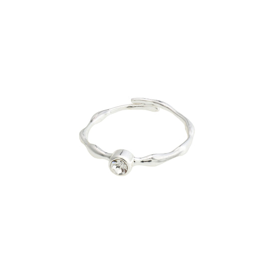 LULU recycled krystal stack ring sølvbelagt
