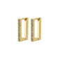 COBY recycled crystal square hoop earrings gold-plated