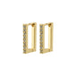 COBY crystal square hoop earrings, gold-plated, featuring a classic design with sparkling Preciosa crystals, aligning with Pilgrim's trendy and inclusive style.
