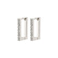 COBY recycled crystal square hoop earrings silver-plated