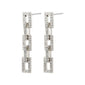 COBY crystal earrings silver-plated, featuring a retro squared design adorned with sparkling Preciosa crystals, part of Pilgrim's recycled jewelry collection.