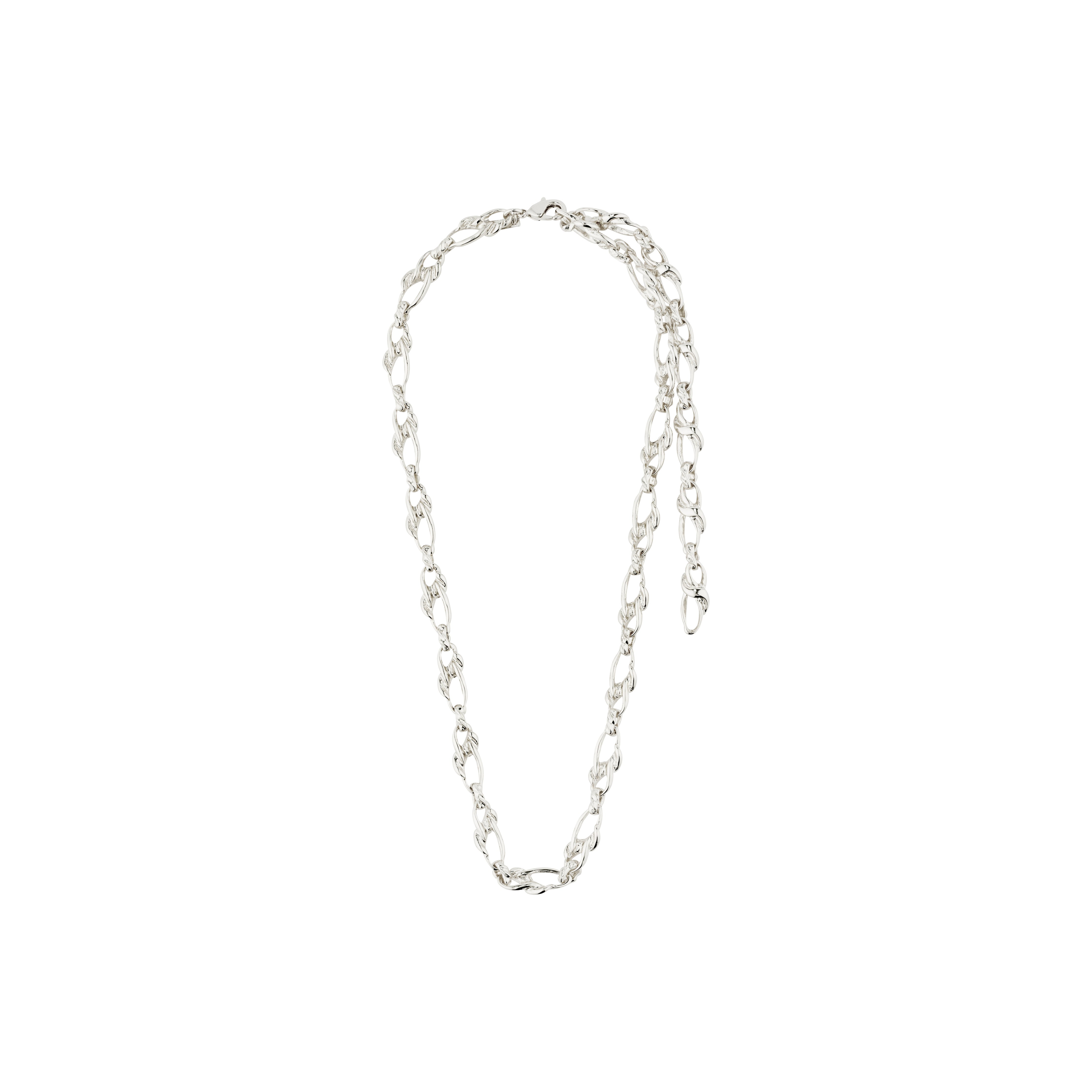 RANI necklace silver-plated, featuring a delicate twisted link chain with a small clasp, exudes retro vibes and adjustable length for a personalized fit.