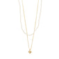 ARLET necklace 2-in-1 set featuring a gold-plated heart pendant and a pearl necklace, ideal for layering and versatile styling.