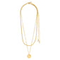 DECLAN necklace 2-in-1 set, gold-plated, featuring a braided chain and a coin chain with a rustic pendant, ideal for layering or standalone elegance.