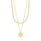 DECLAN necklace 2-in-1 set with a braided and coin chain, featuring a rustic pendant. Ideal for layering, crafted from 99% recycled materials.