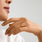 Gold-plated Lulu wavy stack ring from Pilgrim, featuring an organic, artistic design perfect for solo wear or trendy stacking.