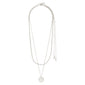 DECLAN necklace 2-in-1 set, silver-plated, featuring a braided chain and a coin-chain with a rustic pendant, ideal for layering or minimalist style.