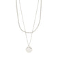 DECLAN necklace 2-in-1 set, silver-plated, featuring a braided chain and coin-chain with a pendant. Perfect for layered or minimalist styles. Crafted from recycled materials.