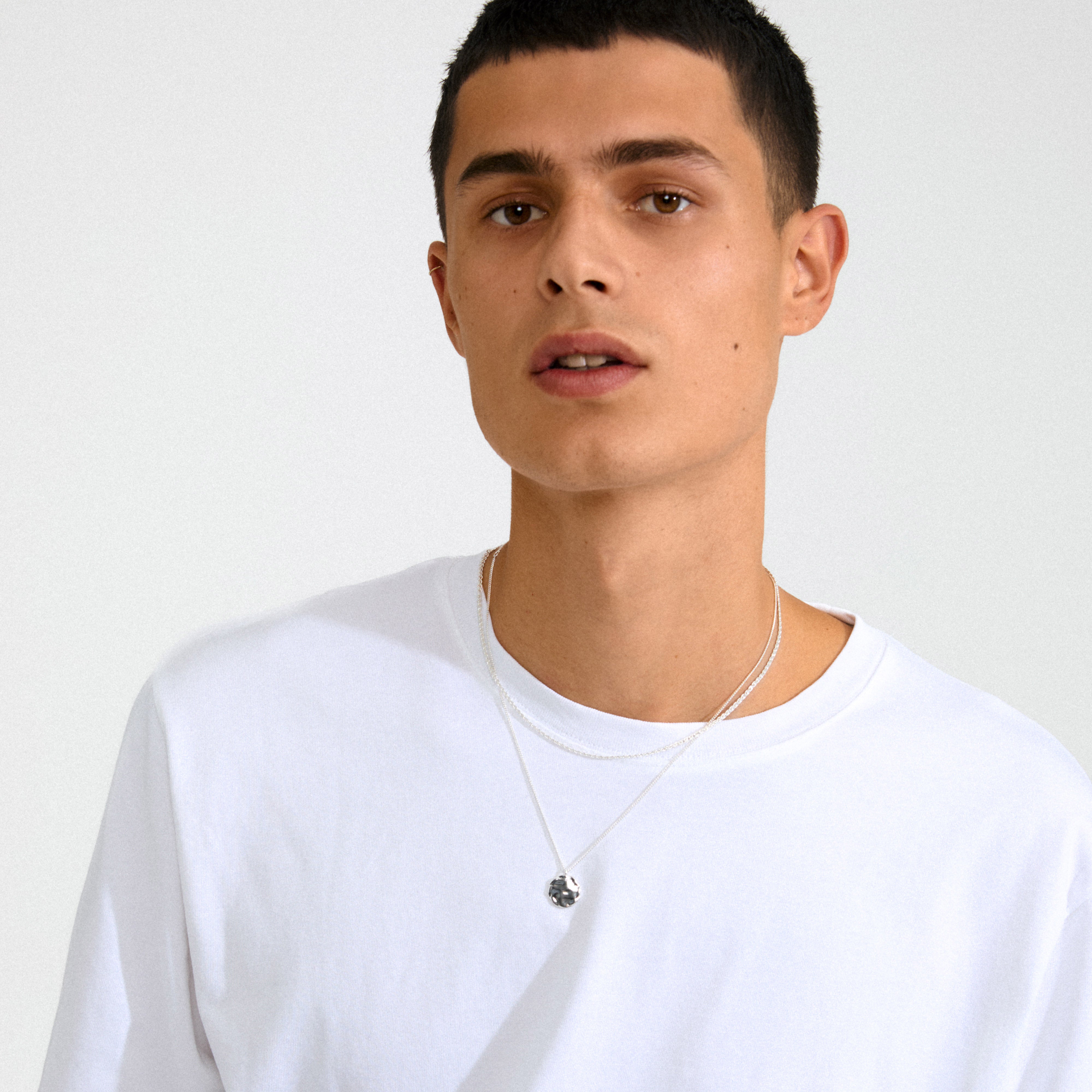 DECLAN necklace 2-in-1 set featuring a silver-plated braided chain and a rustic coin-chain pendant, ideal for trendy layering or minimalist wear.