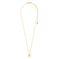 Gold-plated ARIN necklace featuring a polished heart pendant on a delicate chain with lobster clasp and extender, embodying Pilgrim's blend of timeless and trendy design.