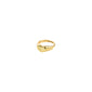 Gold-tone ARIN ring by Pilgrim, featuring a smooth heart-shaped top and engraved brand name inside, offering a minimalist, adjustable design crafted from recycled materials.
