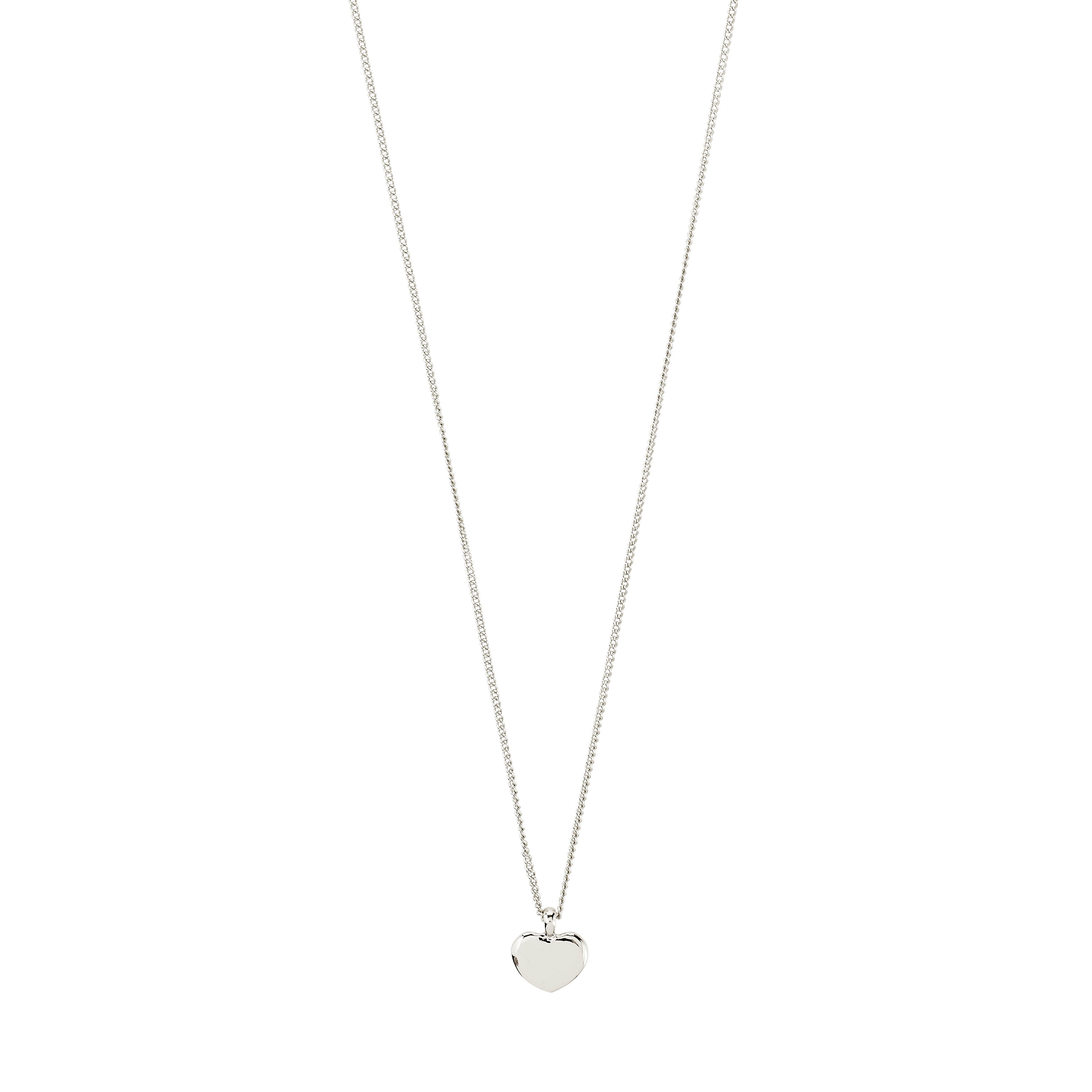 ARIN necklace silver-plated features a delicate silver chain with a smooth heart pendant, offering a minimalist, everyday essential for layering or solo wear.