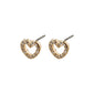 EDIE recycled crystal heart earrings gold-plated