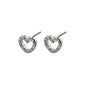EDIE recycled crystal heart earrings silver-plated