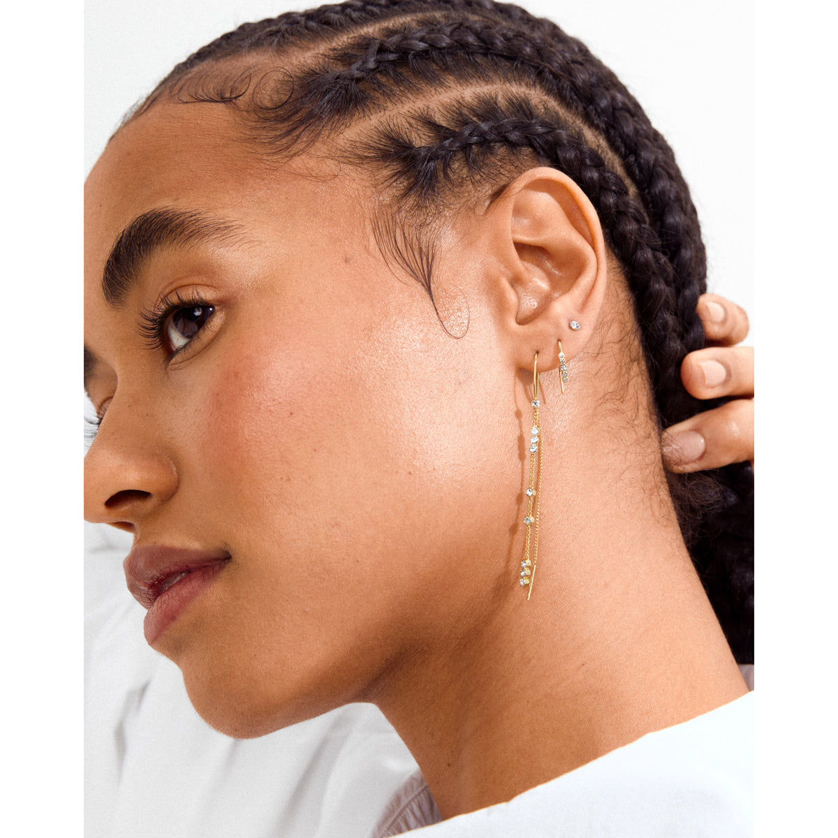 SYLVIE small crystal stud earrings gold-plated