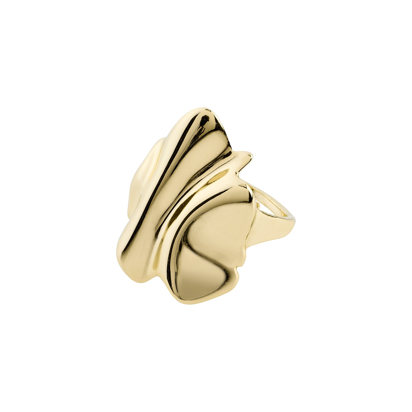 EM recycled wavy statement ring gold-plated