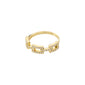 COBY crystal ring gold-plated with rectangular links and sparkling Preciosa crystals, reflecting Pilgrim's blend of timeless Danish design and modern elegance.