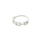 COBY crystal ring silver-plated with rectangular links and sparkling Preciosa crystals, showcasing Pilgrim's blend of classic design and Scandinavian craftsmanship.