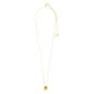 SOPHIA heart necklace gold-plated by Pilgrim, featuring a classic heart pendant on an adjustable 70 cm chain, crafted from 98% recycled materials.