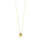 SOPHIA heart necklace gold-plated, featuring a classic, shiny heart pendant on an adjustable 70 cm chain, crafted from 98% recycled materials.