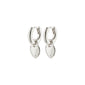 SOPHIA heart hoops silver-plated earrings with detachable heart pendants, showcasing a chunky design made from 99% recycled material for a stylish and eco-friendly statement.