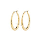 JORUN hoop earrings gold-plated, 30mm diameter, crafted from recycled material, offering timeless elegance and versatility for any wardrobe. Perfect fashion accessory for style-conscious individuals.