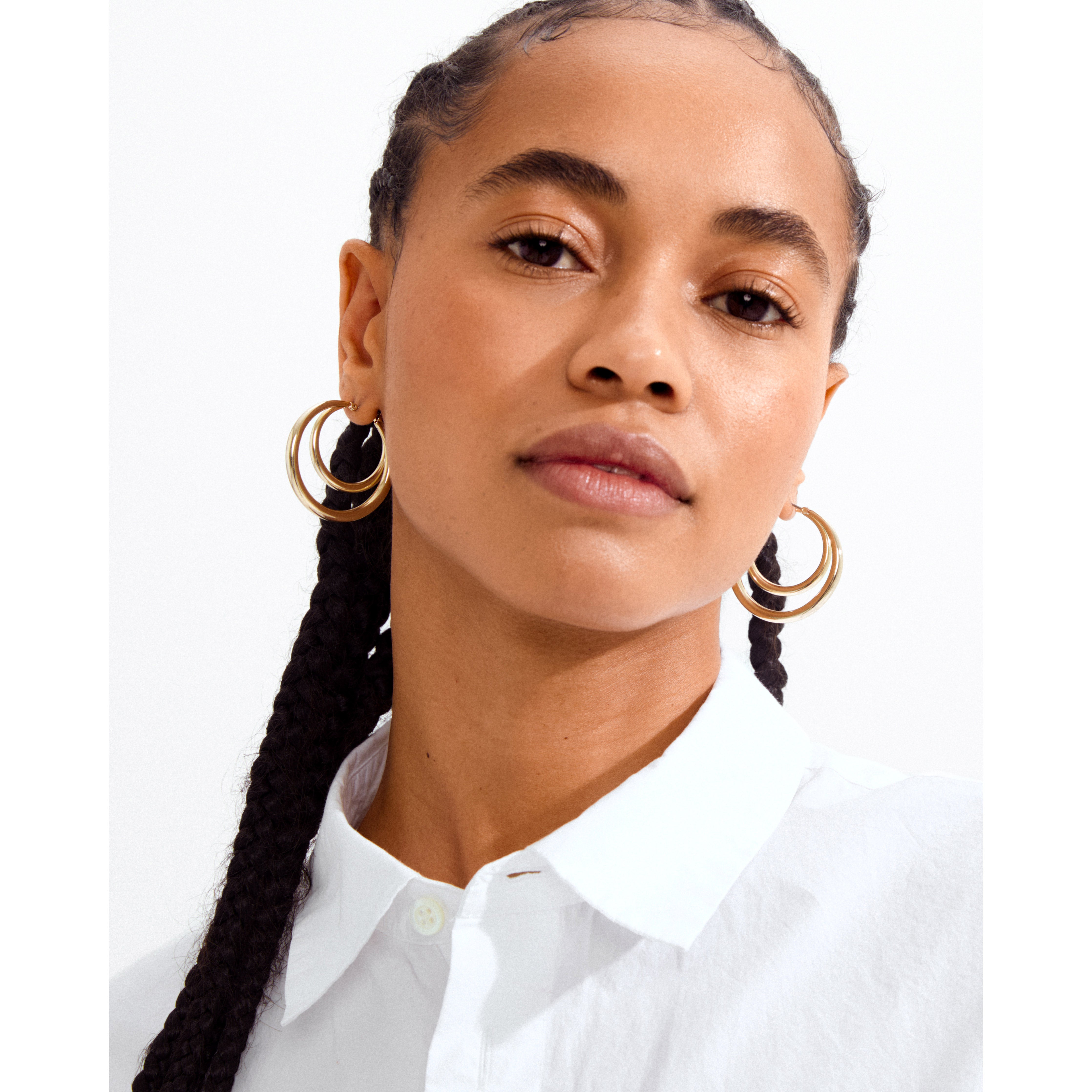 アクセサリー FORSOMEONE HOOP EARRING GOLD JORUN large hoop earrings gold-plated – Pilgrim