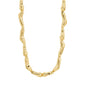 Gold-plated HARRISON necklace with puffy, irregular links, inspired by organic forms. Features a 38 cm length with a 12 cm extension, crafted from recycled materials.