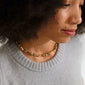 HARRISON necklace gold-plated with puffy, irregular links, inspired by nature's forms. Features an extension chain, perfect for layering and personal style expression.