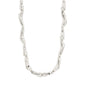 HARRISON necklace silver-plated with puffy, irregular links inspired by nature, offering a bold, trendy look. Made from 99% recycled materials, 38 cm with 12 cm extension.