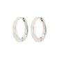Silver-plated HARRISON hoops with wavy design and click clasps, offering a stylish Scandinavian touch; crafted from 99% recycled materials by Pilgrim.