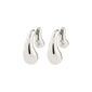 JENNINGS earrings silver-plated, featuring sculptural liquid-droplet design with rounded and elongated teardrop shapes, offering a unique, reflective, and statement-making accessory.
