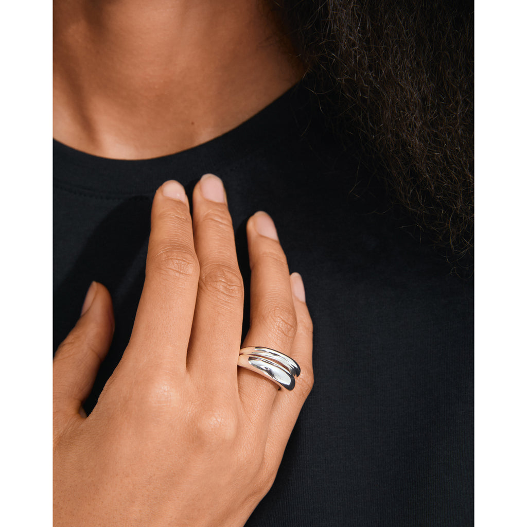KAISYN Ring, 2-in-1 Set, versilbert