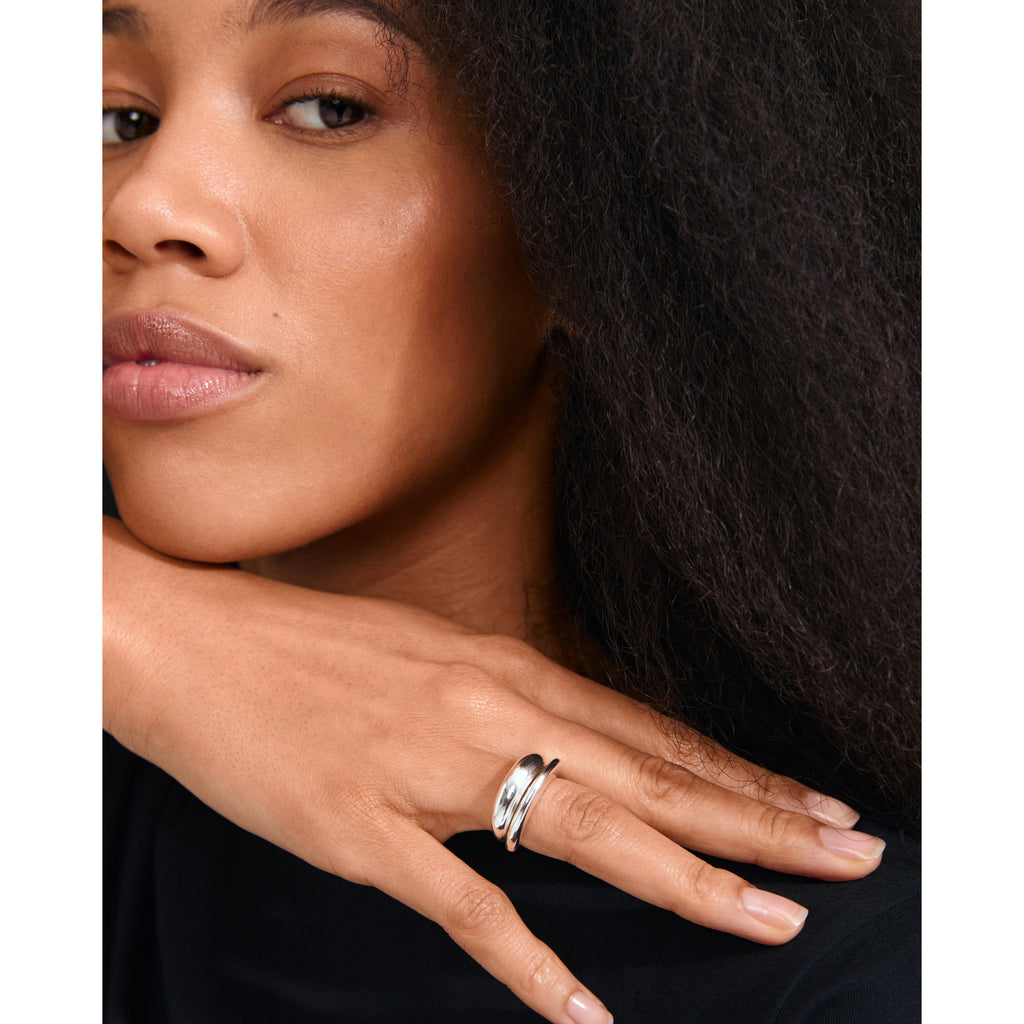 KAISYN Ring, 2-in-1 Set, versilbert