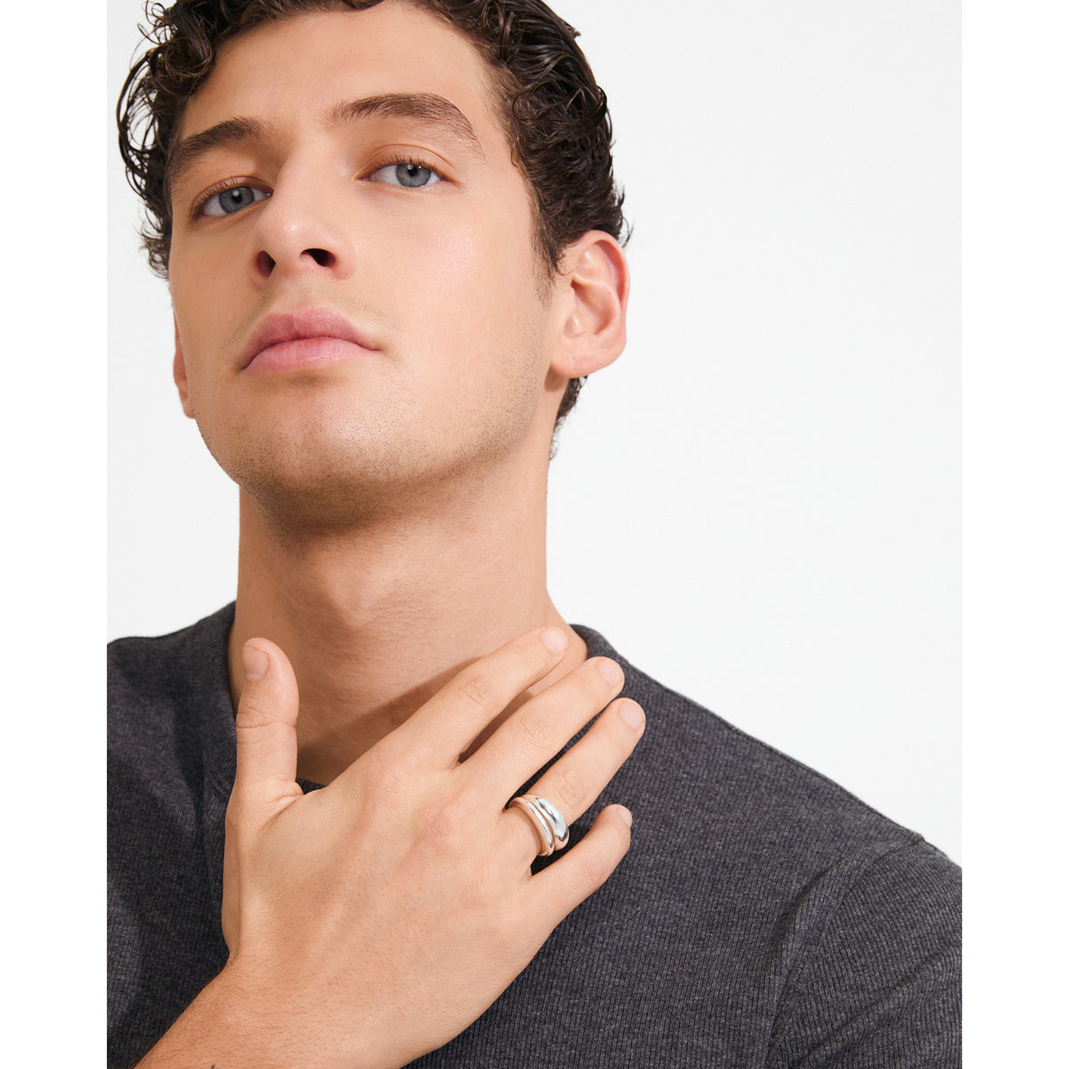 KAISYN Ring, 2-in-1 Set, versilbert