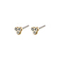 CAILY gold-plated crystal earrings with three clear crystals arranged in a bouquet, capturing light elegantly for a sophisticated and feminine look.