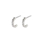 BRIGITTE silver-plated crystal half hoops feature sparkling crystals in an elegant design, creating light reflections for a classic, glamorous touch. Perfect for trendsetters seeking luxe style.