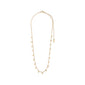 PANNA coin necklace gold-plated, featuring small round polished pendants on a delicate 40 cm chain with a 9 cm extension, inspired by classic exotic jewellery.